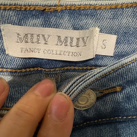 Stylish Blue Straight Leg Women's Jeans - Picture 3 of 3